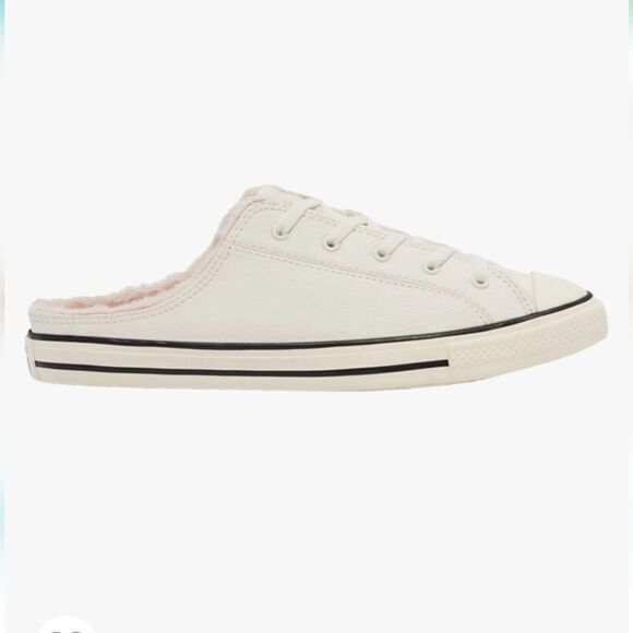 CONVERSE ALL STAR IVORY SLIP On SHOES PINK FUR INTERIOR - Picture 10 of 16